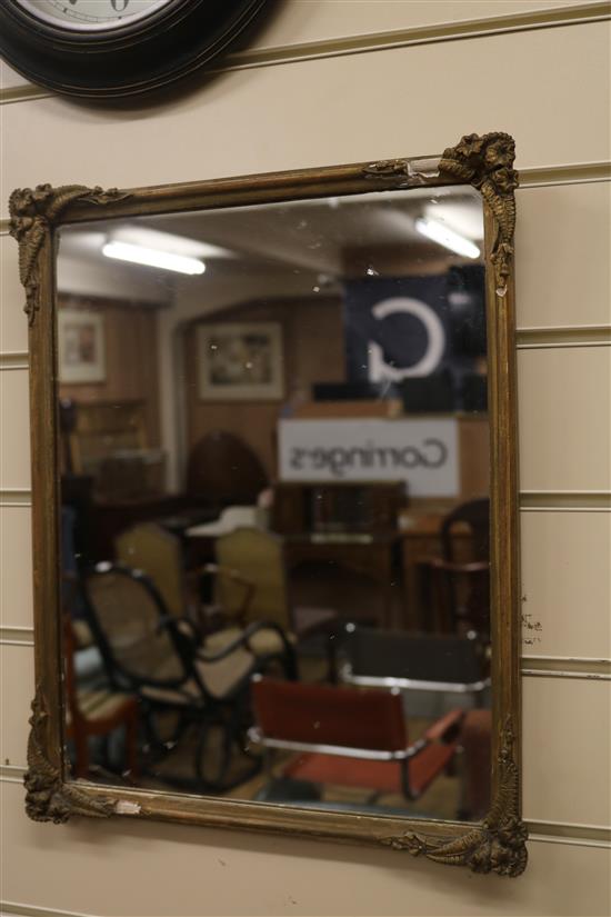 A shell applied wall mirror and a fern moulded gilt framed mirror W.56cm and 35cm